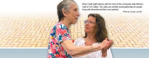 Betsy Ewall dances with mom
