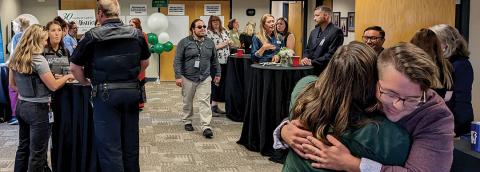 Photo of Health District employees and community partners attending the thirtieth anniversary open house at the 120 Bristlecone building